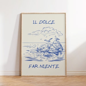 Il Dolce Far Niente Impresión Vintage Beachy Wall Art Cita Italiana Impresión Italia Decoración Vintage Arte Costero Impresión Italia Descarga Digital 1 Impresión