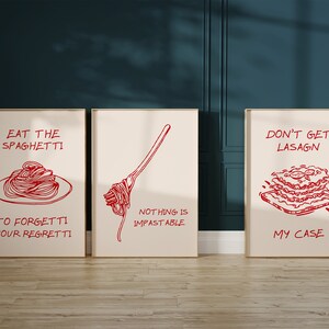 Set Di 4 Stampe Da Cucina Italiane – Quadri Pasta E Ravioli – Poster 20x25 Cm – Daphne Brissonnet Per Gango Editions