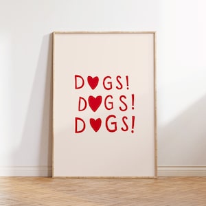 Cute Dog Print Minimalist Heart Decor Dog Owner Gift Puppy Poster Trendy Dog Wall Art Heart Typography Poster Digital Download 1 Print