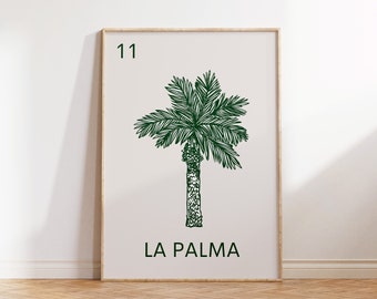 Mexican Loteria Print Mexico Art Print Palm Tree Poster Mexico Wall Art Mexican Decor Palm Print Loteria Art Digital Download 1 Print