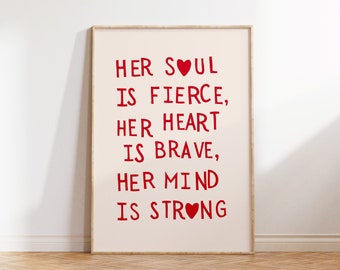 Fierce Soul Quote Print: Modern Feminine Wall Art (Digital Download)