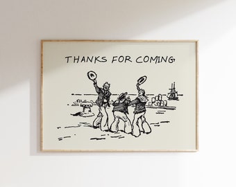 Thanks For Coming Print Vintage Sailor Poster Trendy Living Room Decor Cute Quote Art Aesthetic Horizontal Print Digital Download 1 Print