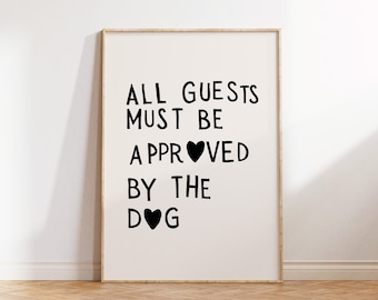 Funny Dog Print Minimalist Heart Decor Dog Owner Gift Puppy Poster Trendy Dog Wall Art Heart Typography Poster Digital Download 1 Print