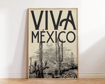 Mexico Art Poster Mexico Wall Art Mexico Travel Poster Vintage Wall Art Mexican Poster Retro Mexico Print Digital Download Set of 1