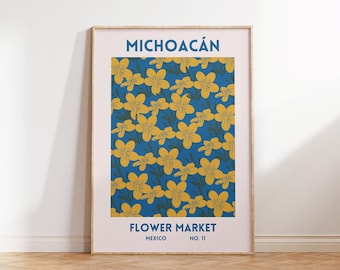 Mexican Flower Market Print: Michoacan Poster (Digital Download)