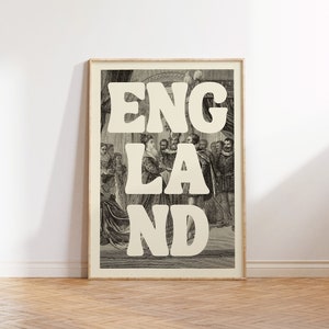 England Poster Vintage English Wall Art History Poster Classroom Wall Art England Travel Poster British Decor Digital Download 1 Print