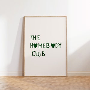 The Homebody Club Druck Minimalist Herz Poster Trendy Wohnzimmer Dekor Grün Ästhetisch Wohnung Wand Kunst Digitaler Download 1 Druck