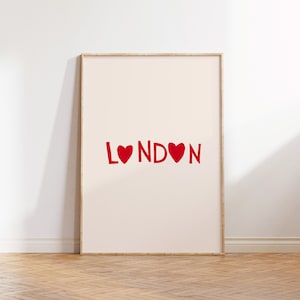 Londen print Londen Wall Art Londen Engeland kunst minimalistische hart poster Londen decor Londen Engeland poster digitale download 1 print
