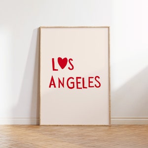 Los Angeles Poster LA California Art Los Angeles Wand Kunst Los Angeles Druck Minimalist Herz Art LA Druck digitaler Download 1 Print