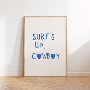 Coastal Cowboy Print, Surfer Decor, Beach Typography Poster (Digital Download)