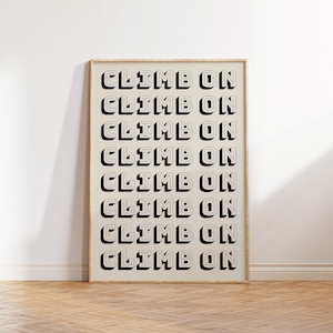 Retro Climbing Print Mountaineering Decor Rock Climbing Poster Climber Wall Art Minimalist Climbing Art Print Digital Download 1 Print
