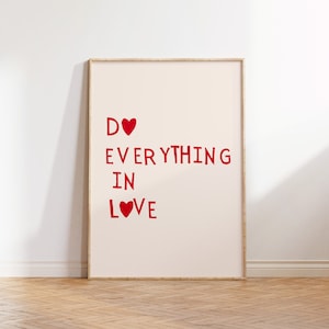 Do Everything in Love Art Print Minimalist Christian Wall Art Heart Poster Love Quote 1 Corinthians 16:14 Print Digital Download 1 Print