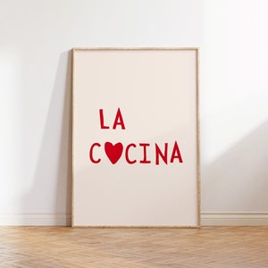 La Cocina Impresión Estética Cocina Decoración Español Cocina Cartel Minimalista Corazón Impresión Moda Español Arte de la Pared Descarga Digital 1 Impresión