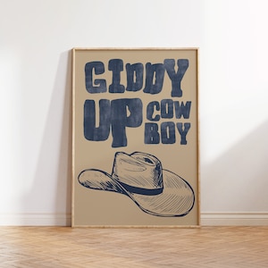 Retro Cowboy Poster Vintage Western Wall Art Cowboy Hat Print Wild West Home Decor Vintage Western Art Print Digital Download 1 Print