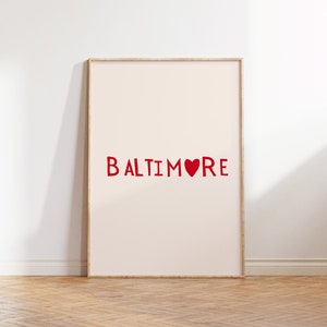 Baltimore Art Print Baltimore MD Wall Art Baltimore Maryland Poster Baltimore Poster Minimalist Baltimore Print Digital Download 1 Print