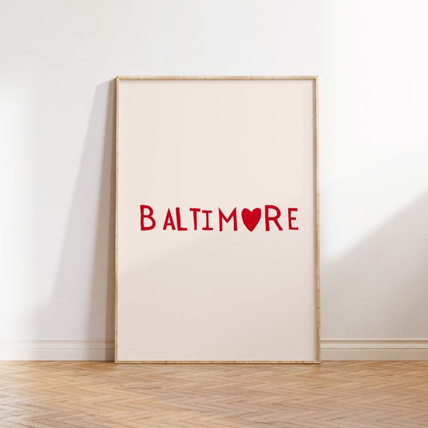 Baltimore Art Print Baltimore MD Wall Art Baltimore Maryland Poster Baltimore Poster Minimalist Baltimore Print Digital Download 1 Print