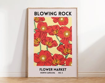 Blowing Rock NC Print: Flower Market Wall Art, North Carolina Decor (Digital Download)