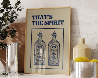 Funny Tequila Bar Cart Print | Retro Kitchen Wall Art (Digital Download)