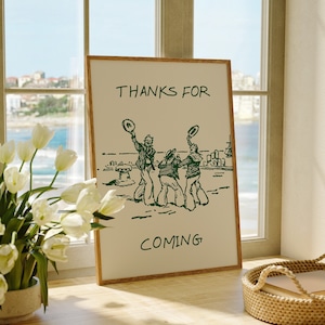 Thanks For Coming Print Vintage Sailor Poster Trendy Beachy Decor Cute Quote Art Green Aesthetic Apartment Wall Art Digital Download 1 Print