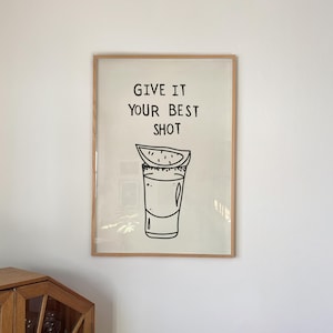 Tequila Wall Art | Bar Cart Decor | Cocktail Quote Print | Digital Download