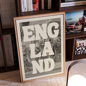 England Print British Wall Decor England Travel Poster History Classroom Decor England Printable Vintage England Art Digital Download