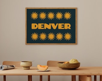 Retro Denver Typography Print (Digital Download, Horizontal)