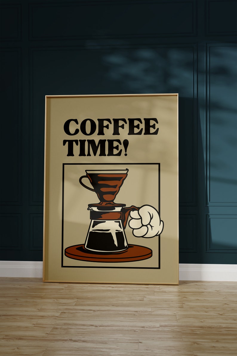 Retro Coffee Print Coffee Bar Wall Art Vintage Coffee Art Etsy