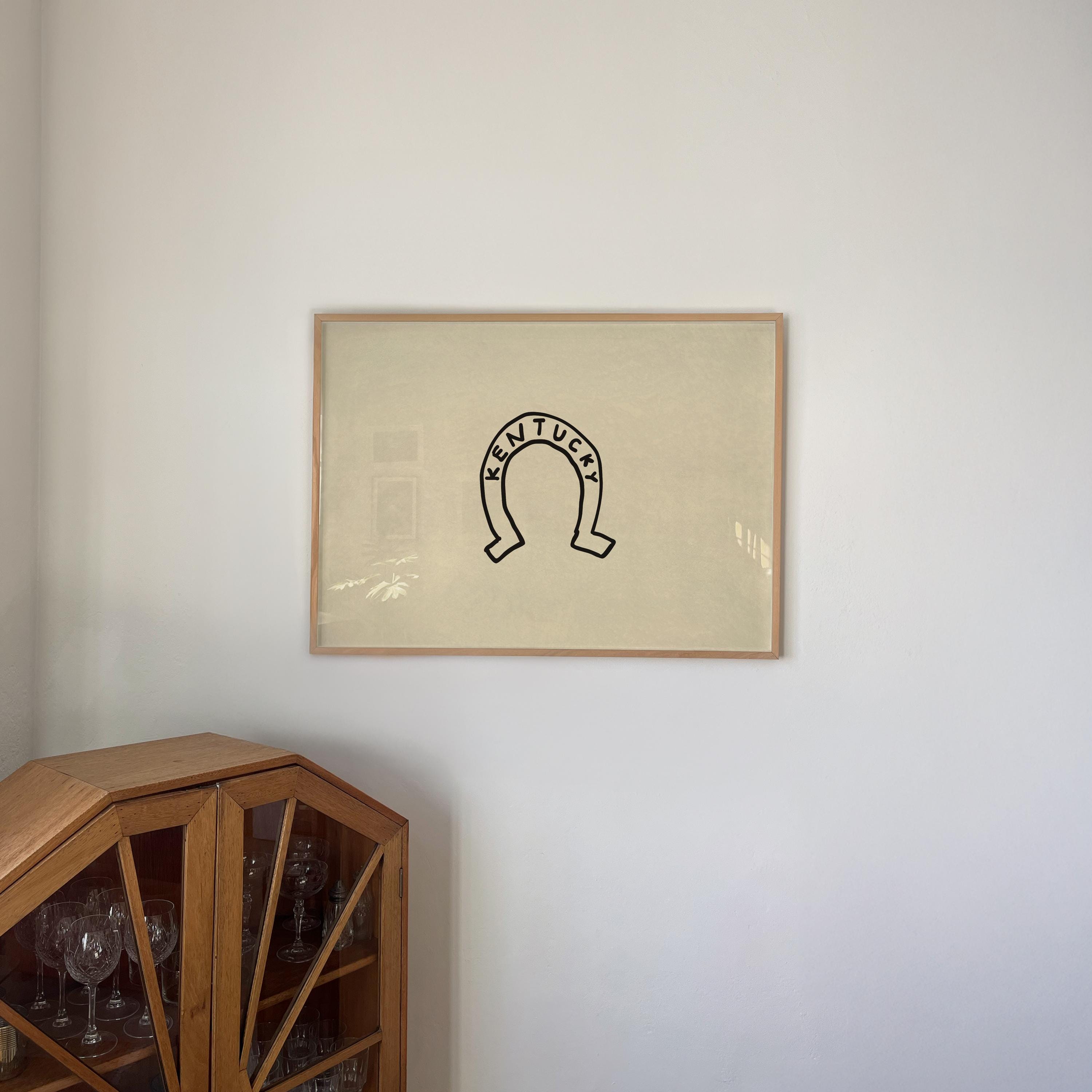 Kentucky Print Horseshoe Poster Kentucky Apartment Wall Art Kentucky Artwork State Love Print Kentucky Decor Horizontal Digital Download