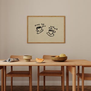 Handritat kaffetryck: Trendig köksväggkonst (digital nedladdning, horisontell) bild 3