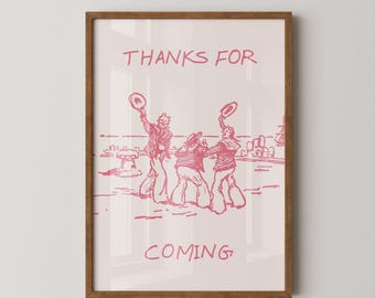 Thanks For Coming Print, Vintage Sailor Wall Art, Nautical Illustration Print, Coastal Home Decor (Digital Download)