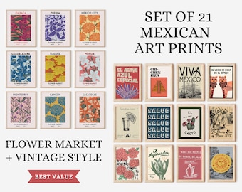 Printable 10 Pieces Mexican Large Wall Art, Set of 10 Mexico Prints ...