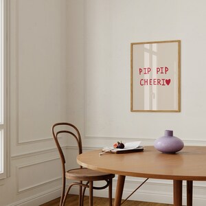 Pip Pip Cheerio Print Minimalist Heart Poster Trendy Living - Etsy