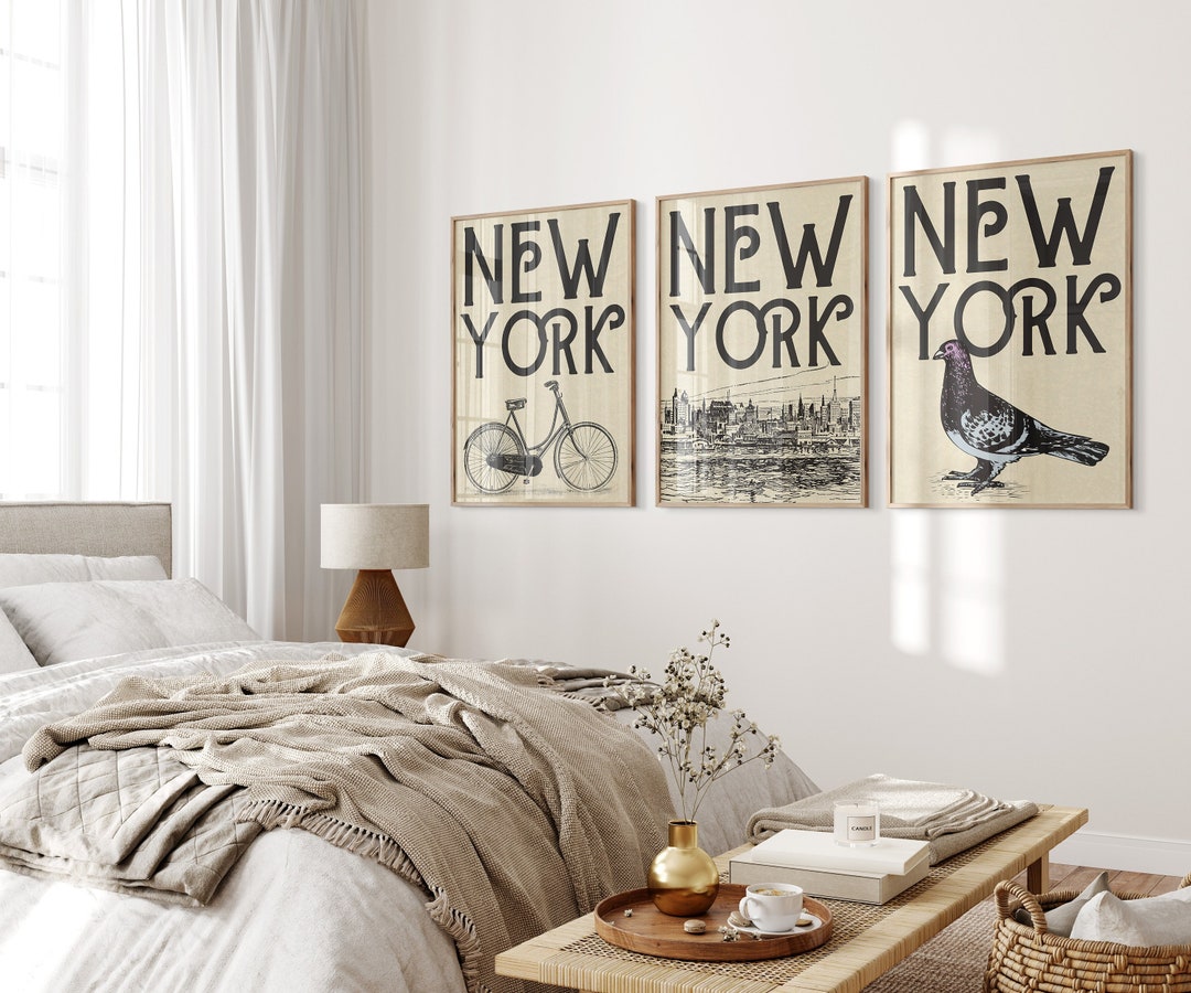 Vintage New York Art Prints New York State Posters Minimalist Etsy
