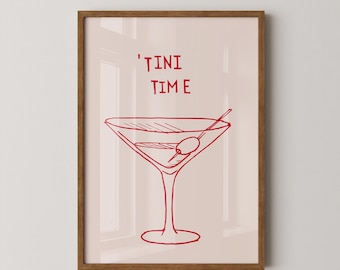 Martini Wall Art | Cocktail Print | Bar Cart Decor | Digital Download