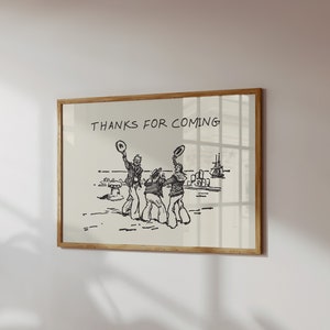 Thanks For Coming Print Vintage Sailor Poster Trendy Living Room Decor Cute Quote Art Aesthetic Horizontal Print Digital Download 1 Print image 4