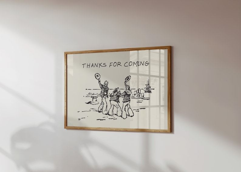 Thanks For Coming Print Vintage Sailor Poster Trendy Living Room Decor Cute Quote Art Aesthetic Horizontal Print Digital Download 1 Print image 4