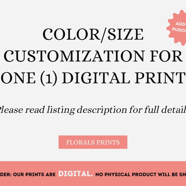 Custom Edit Request for One Digital Print, Custom Digital Print, Custom Printable Wall Art, Personalized Print, Digital Download