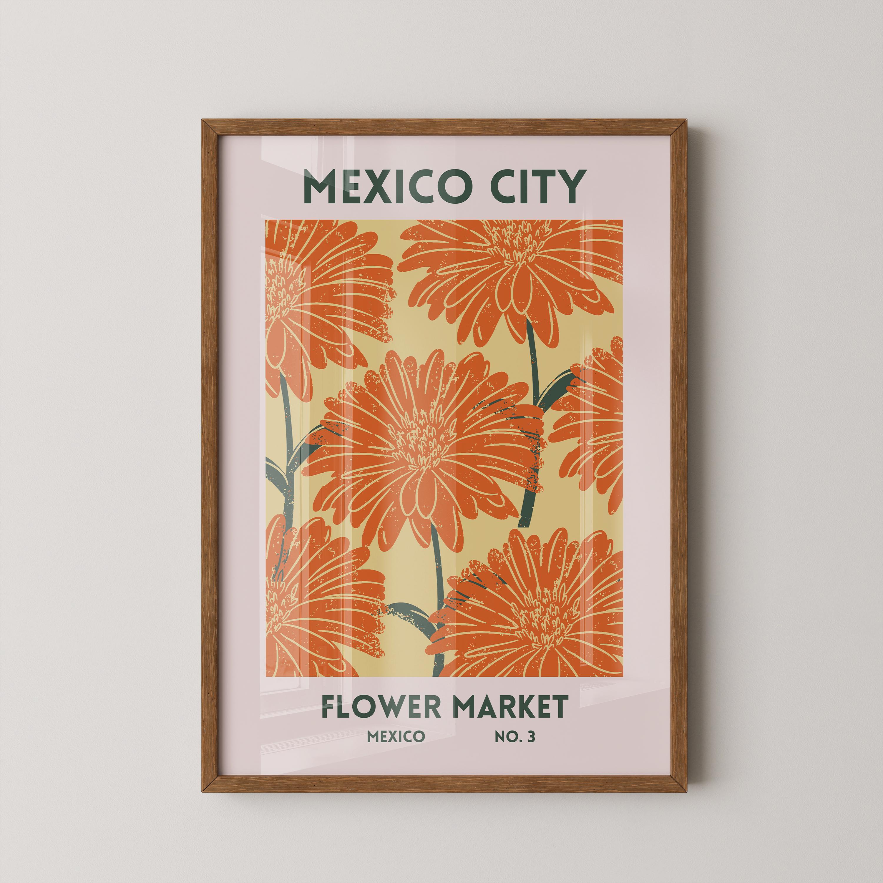 Mexico City Flower Market Print | Botanical Wall Art | Digital