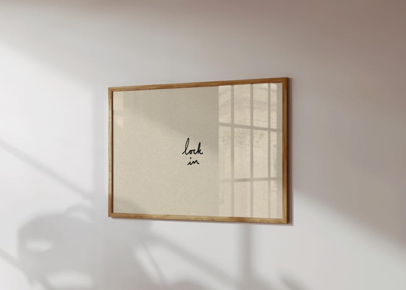Hand-drawn Typography Poster, Motivational Art Print - 'lock In ...