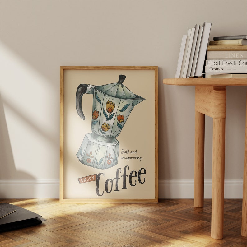 Vintage Coffee Print Coffee Bar Wall Art Retro Coffee Art Etsy