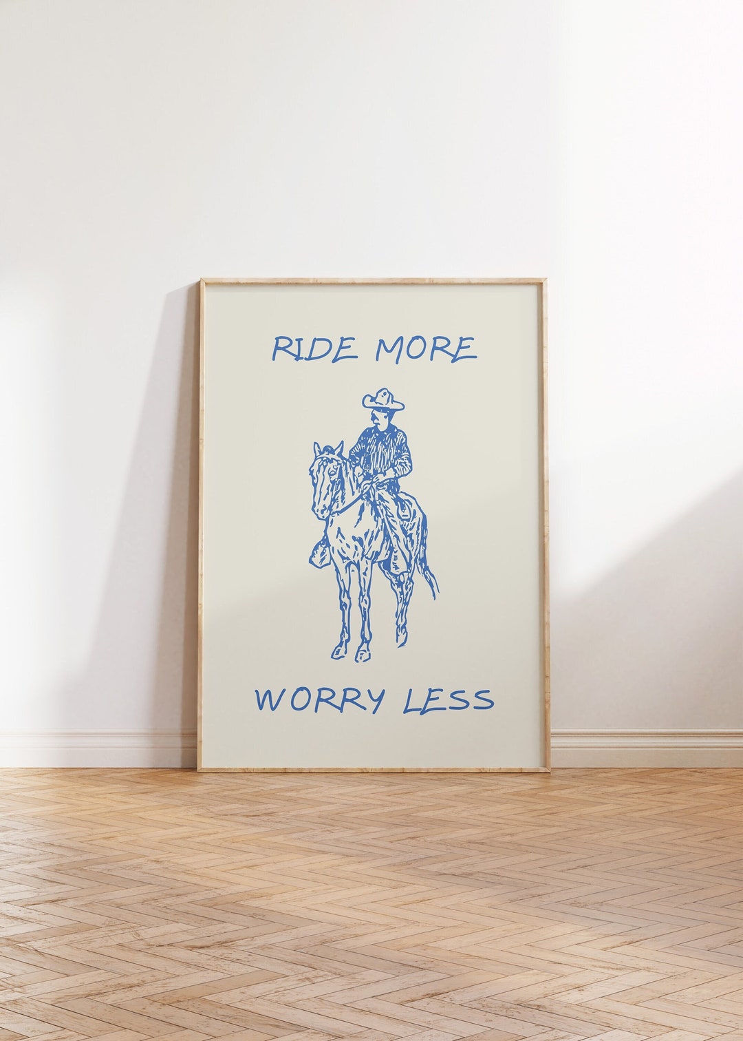 Vintage Western Wall Art Horseback Riding Print Vintage Cowboy Poster