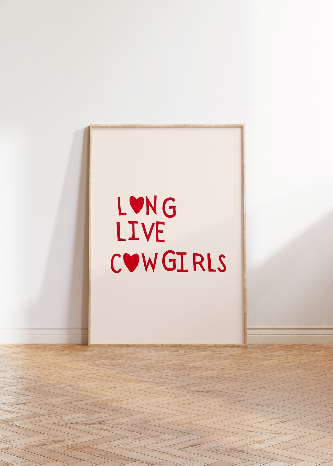 Modern Cowgirl Print Western Wall Art Minimalist Heart Poster Wild West