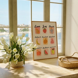 Fruit of the Spirit Art Print Retro Christian Wall Art Scripture Poster ...