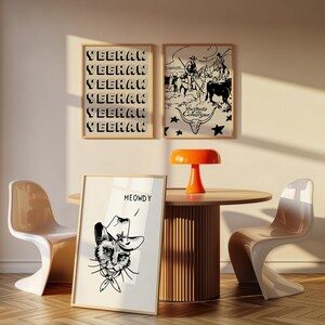 Retro Western Art Prints, Vintage Cowboy Gallery Wall Decor (Digital Download, Set of 12) image 3