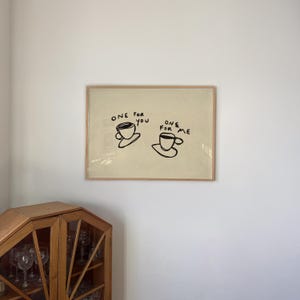 Handritat kaffetryck: Trendig köksväggkonst (digital nedladdning, horisontell) bild 4