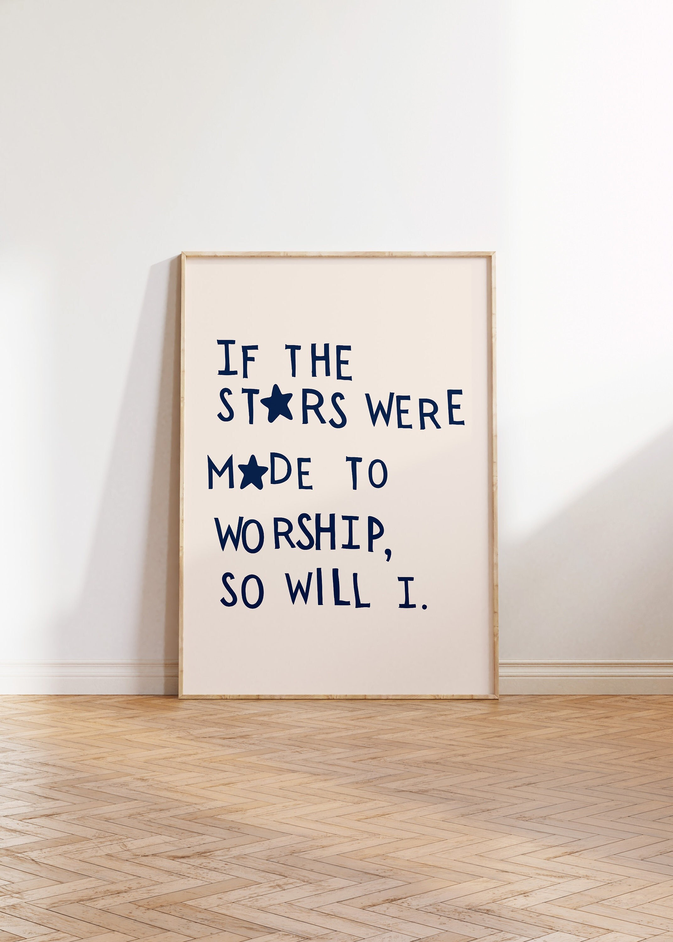 Minimalist Christian Wall Art Psalm 148:3-6 Print Celestial Art Navy Christian Poster God Art Trendy Bible Art Digital Download 1 Print