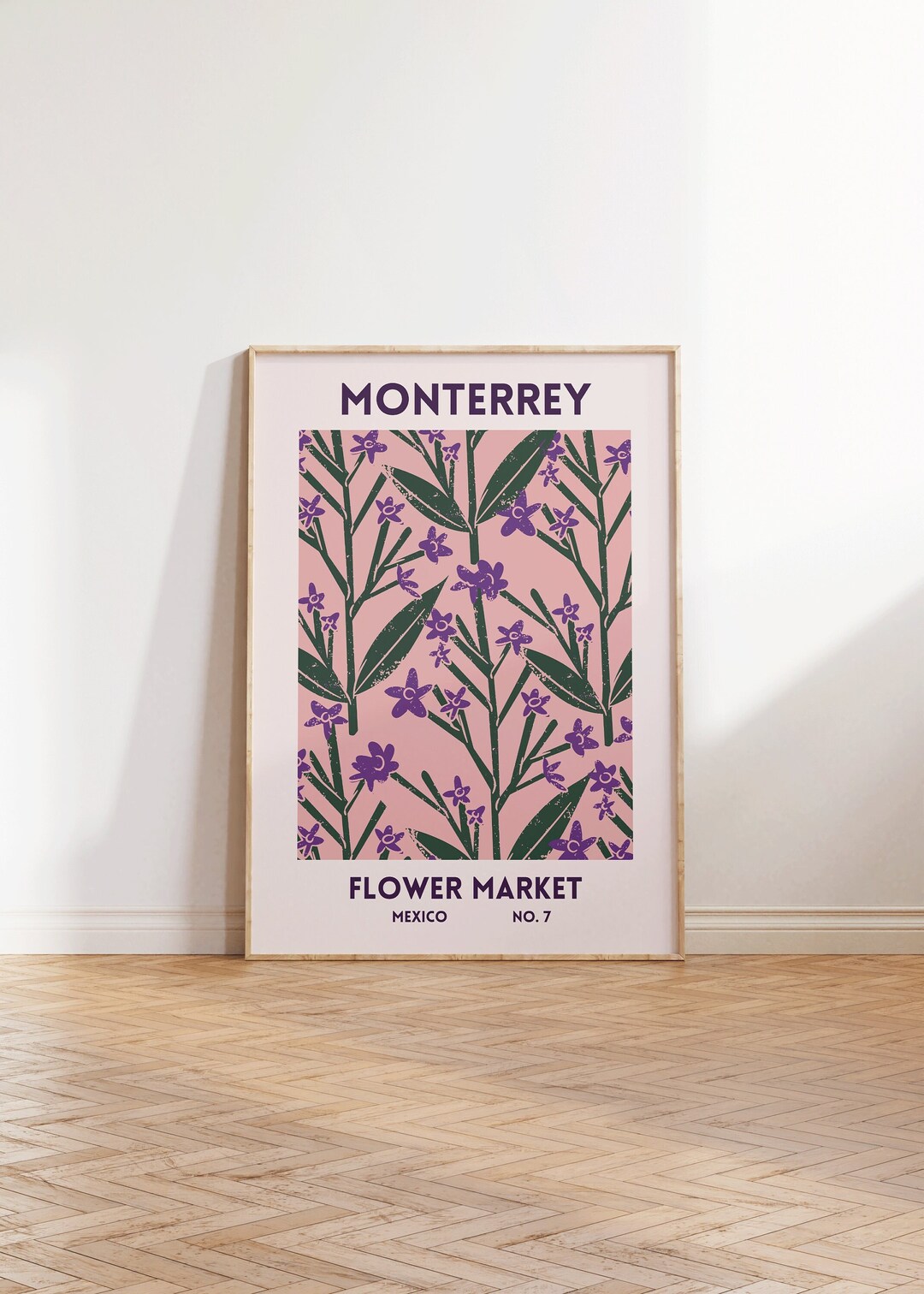 Monterrey Wall Art Mexican Decor Monterrey Poster Botanical Etsy