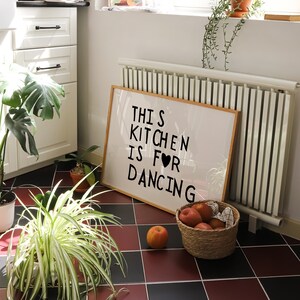 Aesthetic Kitchen Decor Cute Dance Art Kitchen Wall Art Minimalist ...