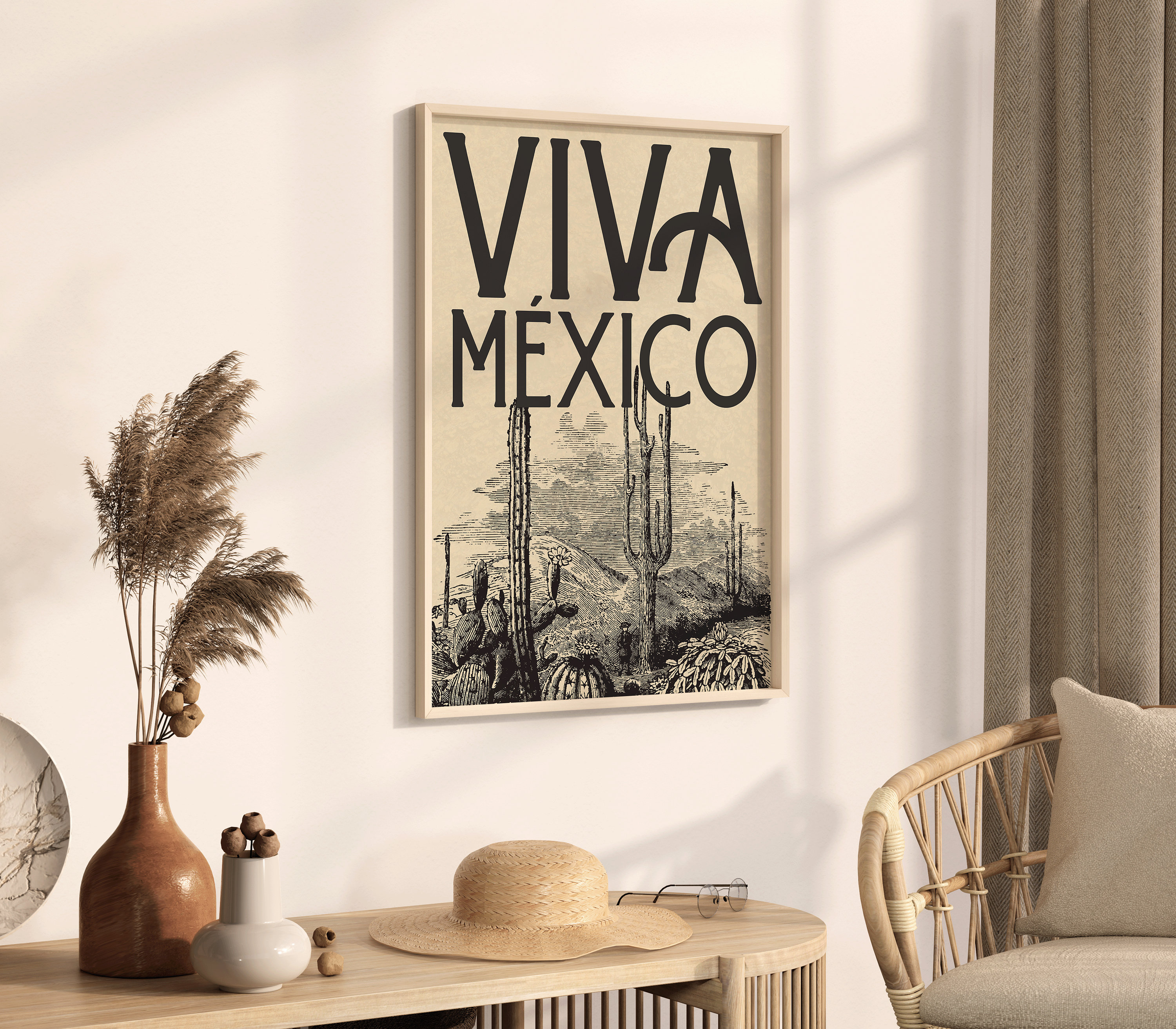 Mexico Travel Poster | Vintage Viva Mexico Art Print (digital