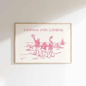 Thanks For Coming Print Vintage Sailor Poster Trendy Living Room Decor Cute Quote Art Aesthetic Horizontal Print Digital Download 1 Print image 2